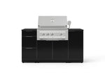 NewAge Outdoor Kitchens Outdoor Grill Island Aluminum 6-Piece Cabinet Set with 1 Door, 3 Drawer, Grill Cabinet, Platinum Grill and Dekton in Sirius Countertops - (Liquid Propane) 