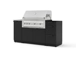 NewAge Outdoor Kitchens Outdoor Grill Island Stainless-Steel 5-Piece Cabinet Set with Sink, 3 Drawer, Grill Cabinet, Platinum Grill and Stainless Steel Countertop - (Natural Gas) | Garage Giant 