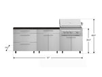 NewAge Outdoor Kitchens Stainless Steel 5-Piece Cabinet Set with Casters and 3 Drawer, Bar, Grill Cabinet, Platinum Grill, Countertop-72585-Garage Giant 