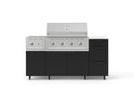 NewAge Outdoor Kitchens Outdoor Grill Island Stainless-Steel 6-Piece Cabinet Set with Casters and 3-Drawer, Grill Cabinet, Performance Grill, Side Burner and Dekton in Aeris Countertop - (Liquid Propane) 