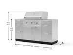NewAge Outdoor Kitchens Outdoor Grill Island Stainless-Steel 6-Piece Cabinet Set with 3 Drawers, Grill Cabinet, Performance Grill and Countertops 