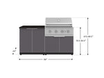 NewAge Outdoor Kitchens Aluminum 4-Piece Cabinet Set with 2 Door, Grill Cabinet, Performance Grill, and Countertop-71755-Garage Giant 