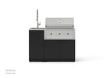NewAge Outdoor Kitchens Outdoor Grill Island Stainless-Steel 3-Piece Cabinet Set with Sink, Grill Cabinet, and Performance Grill 