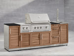 NewAge Outdoor Kitchens Outdoor Grill Island Stainless-Steel Louvered Doors 5-Piece Cabinet Set with Sink, 1 Door, Grill Cabinet, Performance Grill and Stainless Steel Countertop - (Liquid Propane) 