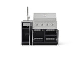 NewAge Outdoor Kitchens Outdoor Grill Island Aluminum 3-Piece Cabinet Set with Sink, Grill Cabinet and Performance Grill-75259-Garage Giant 