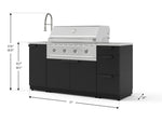 NewAge Outdoor Kitchens Outdoor Grill Island Stainless-Steel 5-Piece Cabinet Set with Sink, 3 Drawer, Grill Cabinet, Performance Grill and Stainless Steel Countertop 