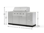 NewAge Outdoor Kitchens Outdoor Grill Island Stainless-Steel 5-Piece Cabinet Set with Sink, 3 Drawer, Grill Cabinet, Performance Grill and Stainless Steel Countertop - (Natural Gas) 