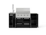 NewAge Outdoor Kitchens Outdoor Grill Island Aluminum 5-Piece Cabinet Set with Sink, 1 Door, Grill Cabinet, Performance Grill and Stainless Steel Countertop - (Liquid Propane) 