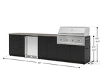 NewAge Outdoor Kitchens Stainless Steel 7-Piece Cabinet Set with 3-Drawer, Bar, Grill Cabinet, Performance Grill, Countertops, and Stainless Steel Door Fridge-73667-Garage Giant 