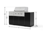 NewAge Outdoor Kitchens Outdoor Grill Island Aluminum 6-Piece Cabinet Set with 1-Door, Grill Cabinet, Performance Grill, Side Burner and Countertop - (Liquid Propane) 