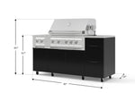 NewAge Outdoor Kitchens Outdoor Grill Island Aluminum 6-Piece Cabinet Set with Casters and 3-Drawer, Grill Cabinet, Platinum Grill, Dual Side Burner, Countertop 