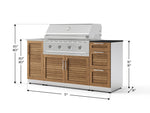 NewAge Outdoor Kitchens Outdoor Grill Island Stainless-Steel Louvered Doors 5-Piece Cabinet Set with Sink, 3 Drawer, Grill Cabinet, Performance Grill and Stainless Steel Countertop - (Natural Gas) 