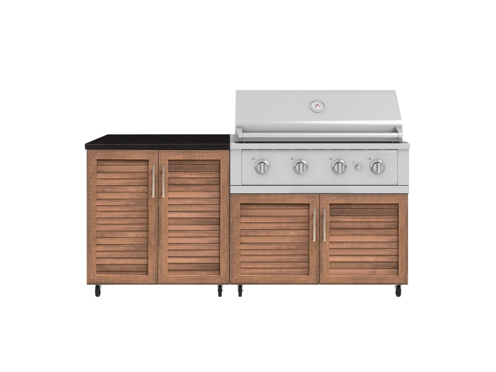 NewAge Outdoor Kitchens Stainless Steel 4-Piece Cabinet Set with Caster and 2 Door, Grill Cabinet, Performance Grill, Countertop-72467-Garage Giant