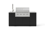 NewAge Outdoor Kitchens Outdoor Grill Island Stainless-Steel 5-Piece Cabinet Set with Sink, 1 Door, Grill Cabinet, Performance Grill and Stainless Steel Countertop 