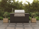 NewAge Outdoor Kitchens Outdoor Grill Island Stainless-Steel 5-Piece Cabinet Set with Sink, 1 Door, Grill Cabinet, Platinum Grill and Stainless Steel Countertop 