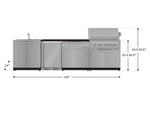 NewAge Outdoor Kitchens Stainless Steel 6-Piece Cabinet Set with Sink, Bar, Grill Cabinet, Platinum Grill, Countertop and Fridge-72001-Garage Giant 
