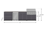 NewAge Outdoor Kitchens Aluminum 7-Piece Cabinet Set with 3-Drawer, Bar, Grill Cabinet, Performance Grill, Countertops and Fridge-71902-Garage Giant 