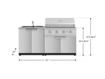 NewAge Outdoor Kitchens Stainless Steel 3-Piece Cabinet Set with Sink Cabinet and Performance Gas Grill-67357-Garage Giant 