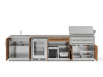 NewAge Outdoor Kitchens Stainless Steel 6-Piece Cabinet Set with Sink, Bar, Grill Cabinet, Platinum Grill, Countertop and Fridge-72109-Garage Giant 
