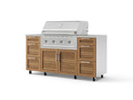 NewAge Outdoor Kitchens Outdoor Grill Island Stainless-Steel Louvered Doors 6-Piece Cabinet Set with Casters 3 Drawers, Grill Cabinet, Performance Grill, Countertops | 74939 