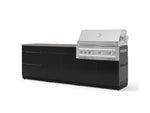 NewAge Outdoor Kitchens Aluminum 5-Piece Cabinet Set With 3 Drawer, Bar, Grill Cabinet, Platinum Grill and Countertop-73347-Garage Giant 