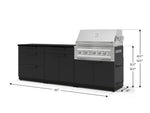 NewAge Outdoor Kitchens Stainless-Steel 5-Piece Cabinet Set with with 3-Drawer, Bar, Grill Cabinet, Platinum Grill and Countertop-73319-Garage Giant 