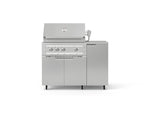 NewAge Outdoor Kitchens Outdoor Grill Island Stainless-Steel 4-Piece Cabinet Set with Casters and 1 Door, Grill Cabinet, Platinum Grill, Countertop 
