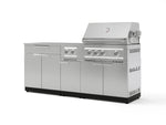 NewAge Outdoor Kitchens Stainless Steel 6-Piece Cabinet Set with Platinum Grill, Dual Side Burner, Bar and Grill Cabinet and Stainless Steel Countertop.-71548-Garage Giant 
