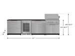 NewAge Outdoor Kitchens Stainless Steel 7-Piece Cabinet Set with 3-Drawer, Bar, Grill Cabinet, Platinum Grill, Countertop, and Fridge-71868-Garage Giant 