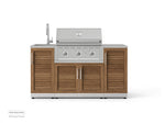 NewAge Outdoor Kitchens Outdoor Grill Island Stainless-Steel Louvered Doors 5-Piece Cabinet Set with Sink, 1 Door, Grill Cabinet, Performance Grill and Stainless Steel Countertop 
