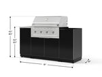 NewAge Outdoor Kitchens Outdoor Grill Island Aluminum 5-Piece Cabinet Set with Sink, 1 Door, Grill Cabinet, Performance Grill and Stainless Steel Countertop - (Liquid Propane) 