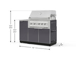 NewAge Outdoor Kitchens Outdoor Grill Island Aluminum 3-Piece Cabinet Set with Sink, Grill Cabinet and Platinum Grill-73951-Garage Giant 
