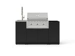 NewAge Outdoor Kitchens Outdoor Grill Island Stainless-Steel 5-Piece Cabinet Set with Sink, 1 Door, Grill Cabinet, Performance Grill and Stainless Steel Countertop - (Natural Gas) 