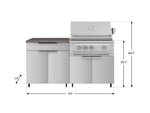 NewAge Outdoor Kitchens Stainless Steel 4-Piece Cabinet Set with Caster and Bar, Grill Cabinet, Performance Grill, and Countertop-72288-Garage Giant 
