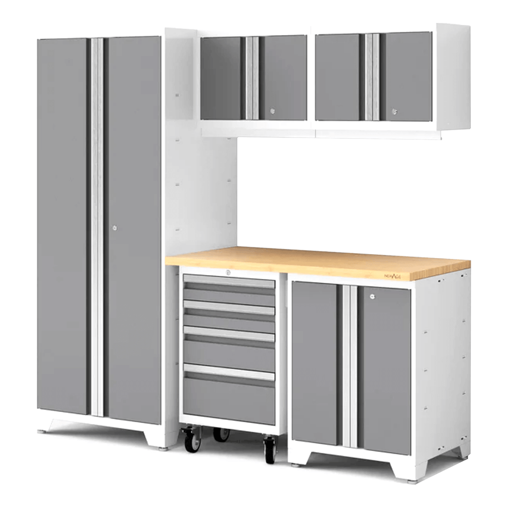 NewAge Garage Cabinets Bold Series XL 6-Piece Garage Cabinets Set with Tool, Base, Wall Cabinets and 30 in. Locker-64002-Garage Giant