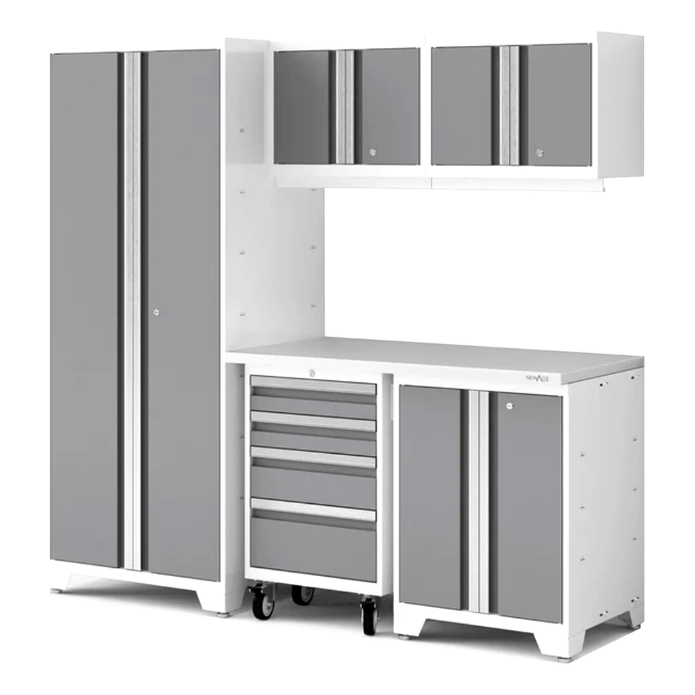 NewAge Garage Cabinets Bold Series XL 6-Piece Garage Cabinets Set with Tool, Base, Wall Cabinets and 30 in. Locker-64003-Garage Giant