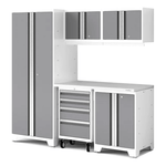 NewAge Garage Cabinets Bold Series XL 6-Piece Garage Cabinets Set with Tool, Base, Wall Cabinets and 30 in. Locker-64003-Garage Giant 
