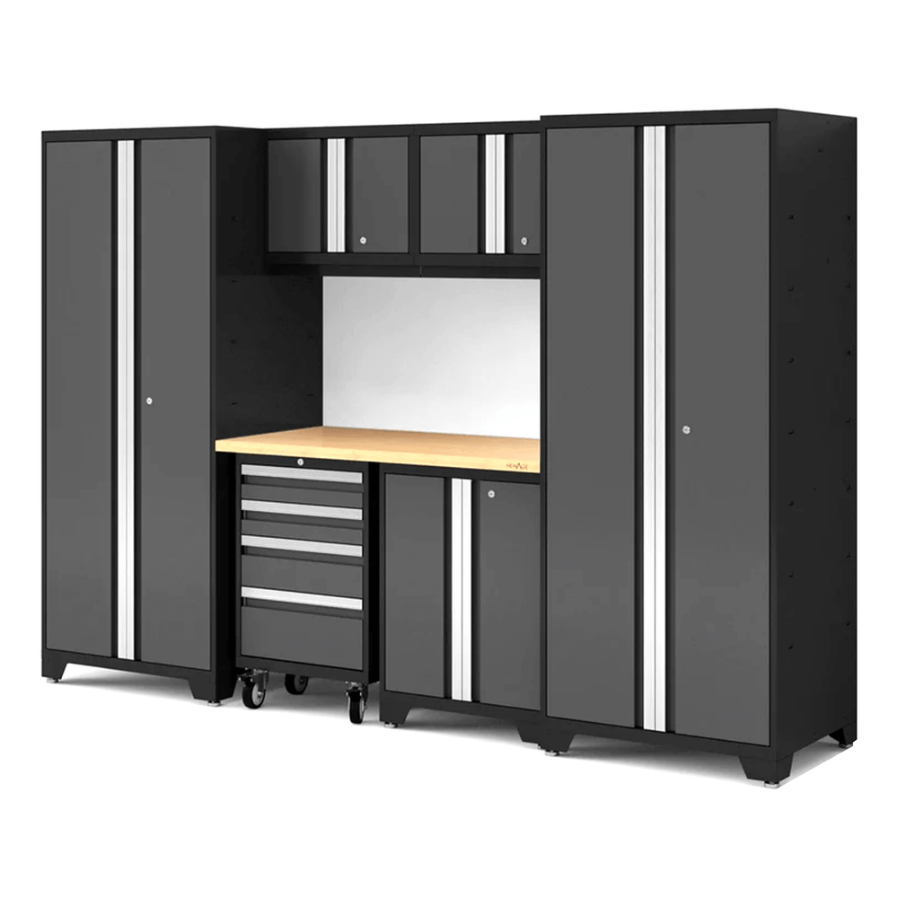 NewAge Garage Cabinets Bold Series XL 7-Piece Garage Cabinets Set with Tool, Base, Wall Cabinets and 30 in. Lockers-64004-Garage Giant