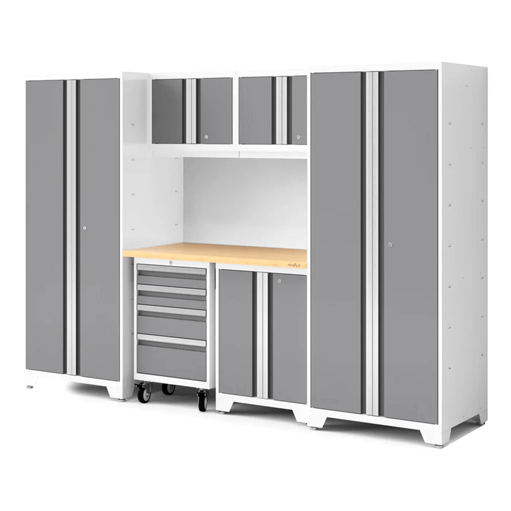 NewAge Garage Cabinets Bold Series XL 7-Piece Garage Cabinets Set with Tool, Base, Wall Cabinets and 30 in. Lockers-64006-Garage Giant