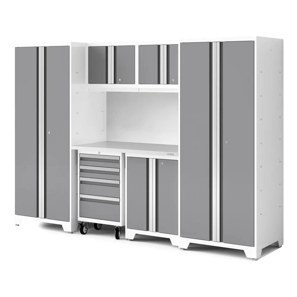 NewAge Garage Cabinets Bold Series XL 7-Piece Garage Cabinets Set with Tool, Base, Wall Cabinets and 30 in. Lockers-64007-Garage Giant