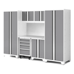 NewAge Garage Cabinets Bold Series XL 7-Piece Garage Cabinets Set with Tool, Base, Wall Cabinets and 30 in. Lockers-64007-Garage Giant 