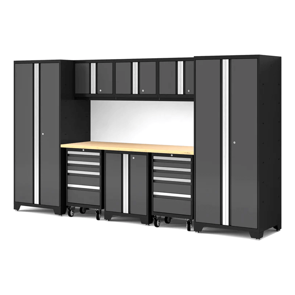 NewAge Garage Cabinets Bold Series XL 9-Piece Garage Cabinets Set with Tool, Base, Wall Cabinets and 30 in. Lockers-64008-Garage Giant