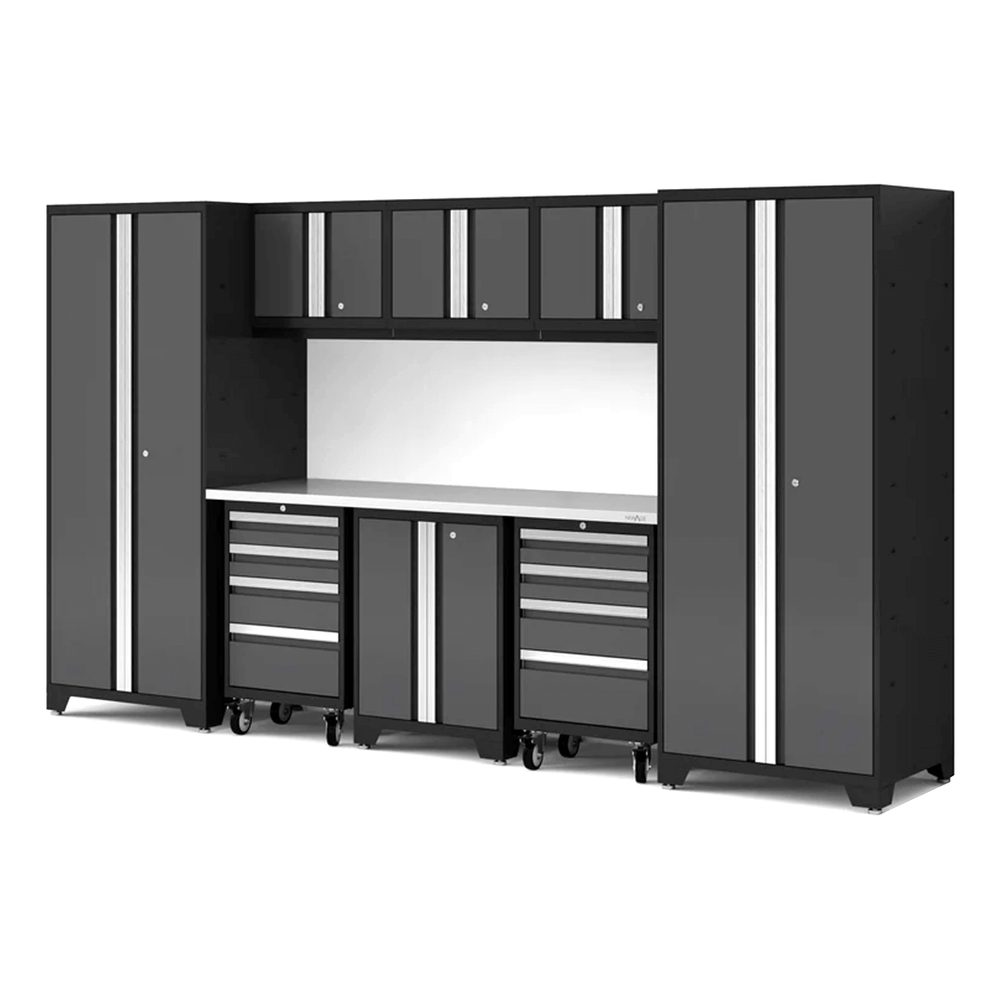NewAge Garage Cabinets Bold Series XL 9-Piece Garage Cabinets Set with Tool, Base, Wall Cabinets and 30 in. Lockers-64009-Garage Giant