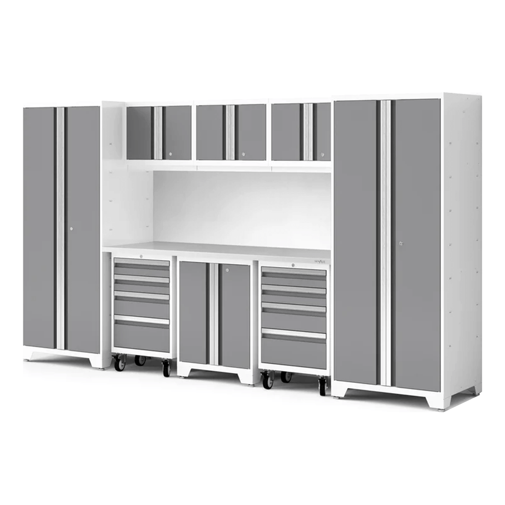NewAge Garage Cabinets Bold Series XL 9-Piece Garage Cabinets Set with Tool, Base, Wall Cabinets and 30 in. Lockers-64011-Garage Giant