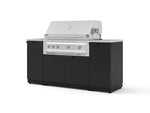 NewAge Outdoor Kitchens Outdoor Grill Island Stainless-Steel 5-Piece Cabinet Set with Sink, 1 Door, Grill Cabinet, Platinum Grill and Stainless Steel Countertop | 70895 