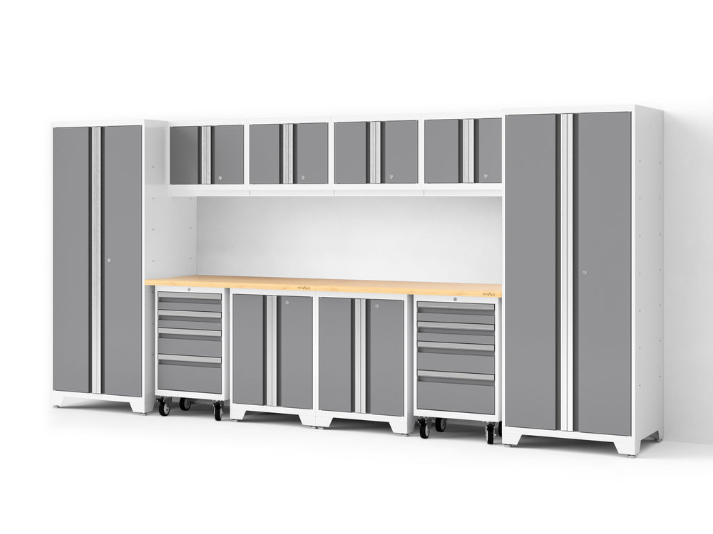 NewAge Garage Cabinets Bold Series XL 12-Piece Garage Cabinets Set with Tool, Base, Wall Cabinets and 30 in. Lockers