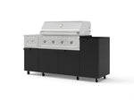 NewAge Outdoor Kitchens Outdoor Grill Island Stainless-Steel 5-Piece Cabinet Set with Casters and 1-Door, Grill Cabinet, Side Burner and Performance Grill - (Liquid Propane) | Garage Giant 