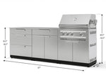 NewAge Outdoor Kitchens Stainless Steel 5-Piece Cabinet Set with with 3-Drawer, Bar, Grill Cabinet, Platinum Grill and Countertop-71066-Garage Giant 