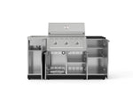 NewAge Outdoor Kitchens Outdoor Grill Island Stainless-Steel 5-Piece Cabinet Set with Sink, 1 Door, Grill Cabinet, Performance Grill and Stainless Steel Countertop - (Liquid Propane) 