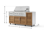NewAge Outdoor Kitchens Outdoor Grill Island Stainless-Steel Louvered Doors 6-Piece Cabinet Set with Casters and 1-Door, Grill Cabinet, Platinum Grill, Dual Side Burner, Countertop-74870-Garage Giant 